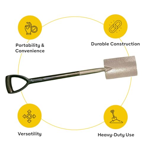 Image of Yuvcon Shovel for Digging, Made of Metal for Heavy-Duty use, Lightweight, Easy to Carry Shovel for Gardening & Agriculture Digging Tool (Rectangle)