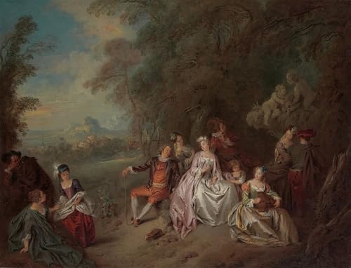 Tableaux Concert Country Jean Baptiste Pater grand poster animaux 60x90cm