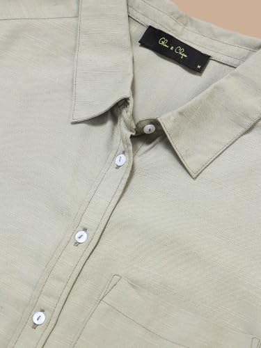 Image of Glam & Chique Women's Relaxed Fit Spread Collar Solid Casual Shirt S-2XL