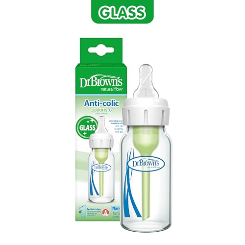 Dr. Brown's Anti-Colic Options+ Narrow Glass Baby Bottle, 4 oz, 1-Pack - image 8