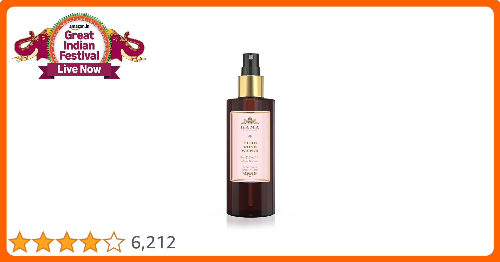 m*p様 KAMA AYURVEDA Pure Mogra Water&Brin Amazon.com : Kama Ayurveda Pure Rose Water, 200ml : Beauty