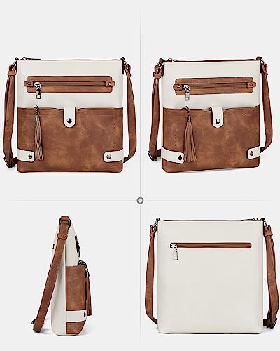 FADEON Crossbody Purses for Women Crossbody Bag, Designer Multi Pockets Shoulder Travel Purses with Tassel 6