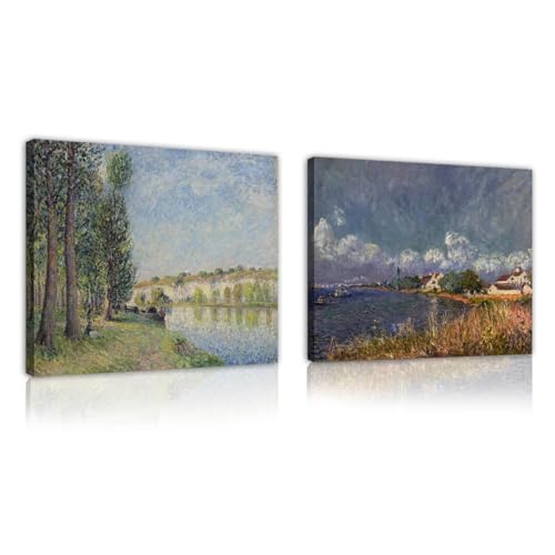Toile murale paysage Alfred Sisley tableau encadré pour déco de chambre zen