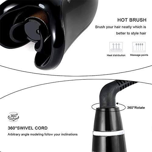 1 Inch Curling Iron,Automatic Curling Iron,Rotating Ceramic Curling Iron with LED Temperature Display and Timer, Rose Professional Air Spin N Curl Hair Curler-Black.