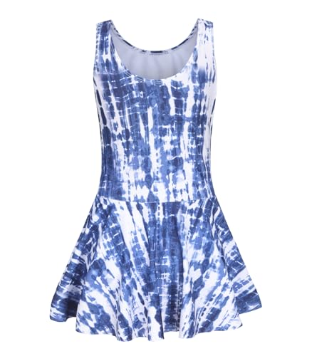 Image of Aisyee Girls One Piece Swimsuits Swim Dress for Girls Skirted Bathing Suit Hawaiian Skirt Swimwear 3-16 Years