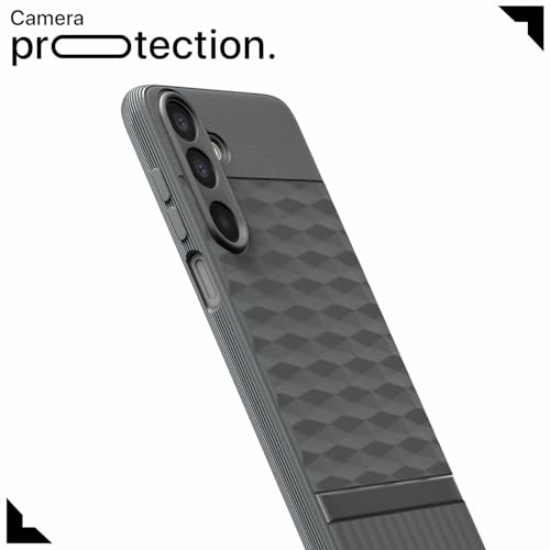 Image of Pikkme Back Cover for Samsung Galaxy M17 5G / A17 5G / F17 5G Soft Grip 3D Hexa Cube Texture Silicone Bumper Case (Grey)