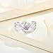 EJARY 925 Sterling Silver Criss Cross Ring for Women - Eternity Statement Wide Band Ring Pink Stone Engagement Wedding Anniversary Rings with Jewelry Box, Size 7