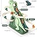 Oforest Dinosaur Climbing Slide Music Toy, Electric Dinosaur Climbing Stairs Toy, Fun Track Slide Roller Coaster with Lights and Music, Children's Gifts (6 Dino)