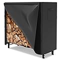 WALMANN 4ft Firewood Log Rack with Cover Outdoor, Heavy Duty Firewood Rack With Weather Resistant 600D Oxford Fabric Cover, Indoor/Outdoor Wood Rack for Firewood…