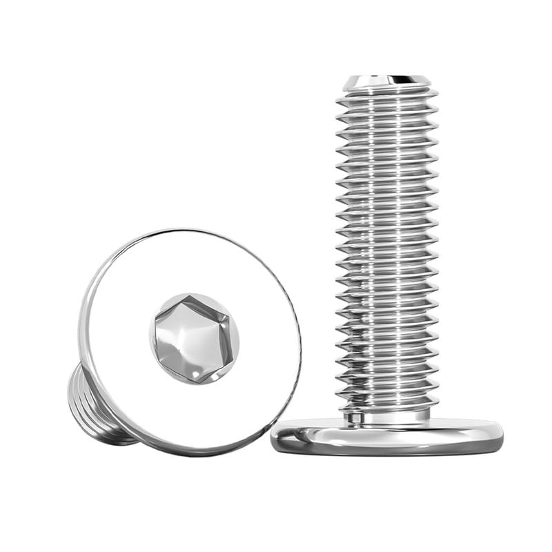 ORANXIN 2 Pcs Stainless Steel Internal Hex Extra Thin Flat Head Bolts