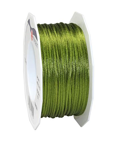 Präsent - Rhein Cord Ribbon Olive 3 mm Width, 50 m Length, Bordeaux