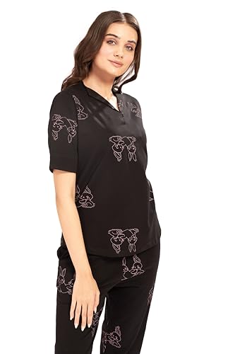 Image of AV2 Women's Cotton Printed Round Neck Short Sleeve Nightsuit Set | Pajama Set | Casual Night Dress for Women- 2887