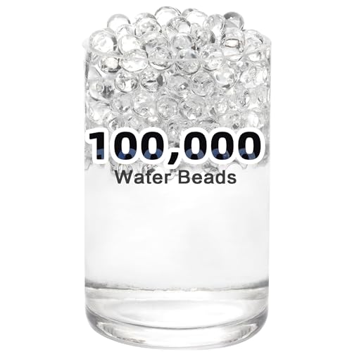 Awrmoo 100000 Water Beads Clear,Water Gel Jelly Beads for Vases Filler,Floting Candles,Wedding Centerpiece,Christmas Decoration,Floral Arrangement,Home Decoration