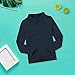 Boys Olive Green Shirt,Toddler Turtleneck Children Unisex Solid Color Kids School Uniform Long Sleeve T-Shirt Blouse Clothes(Dark Blue-1, 5-6 Years)