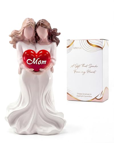 Figura Decorativa Madre e Hija Resina Pintada