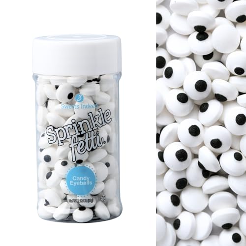 Sweets Indeed Bulk Candy Eyeballs, 200 Edible Eyes, Christmas Sprinkles, Perfect For Cake Decorations, Baking, Ice Cream, Cookies, Cupcake Topper, 2.92 Ounces
