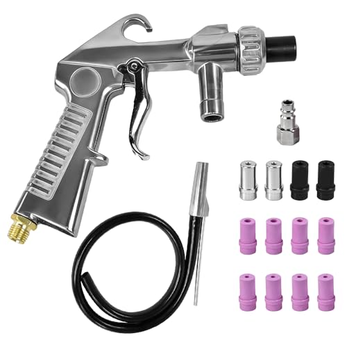 Vunanvu Pistolet De Sablage Pneumatique Professionnel 13 Buses Interchangeables Céramique Et Métal Sableuse Portable pour Décapage, Nettoyage Métal...