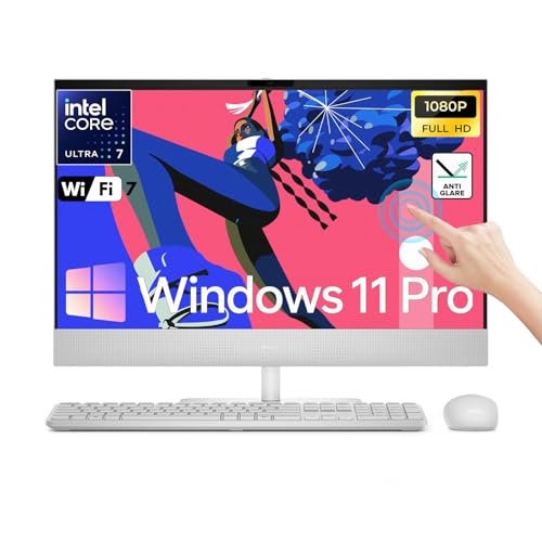 Image of Dell 24 All-in-One Touchscreen Desktop Computer, Intel Ultra 7 355 8-Core AI Processor, 23.8 inch FHD WVA Anti-Glare Display, Wi-Fi 7, Bluetooth 6.0, Windows 11 Pro for Business (64GB DDR5 | 2TB SSD)