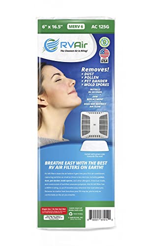RV Air RV AC Filter | 4 Filters AC 125G Air Filters for RV Air Conditioner | Made in USA RV Filter to Replace Standard RV Air Conditioner Filters for Better Airflow and Cleaner Air | MERV 6 Rated