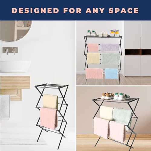 Image of happhom Clothes Drying Rack, Foldable Drying Rack Clothing, Laundry Drying Rack, Expandable and Collabsible Drying Rack, Free-Standing Large Clothes Dryer, Space Saving Indoor&Outdoor, Silver
