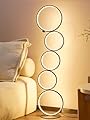 NUÜR 43.3" Modern Floor Lamp, LED Floor Lamp for Living Room, Dimmable, Circle Standing Lamp, Energy-Saving, Unique Lamp for Bedroom, Office, Home