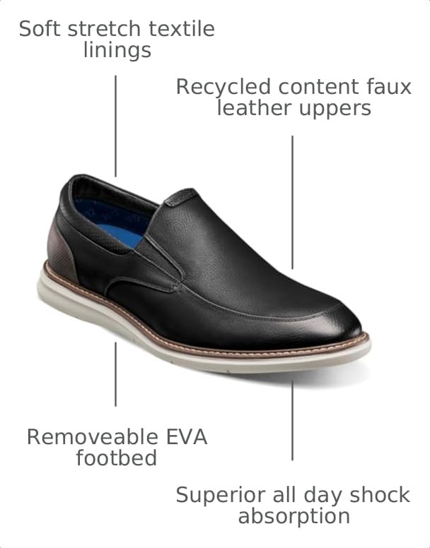 Image of Nunn Bush Chase Moccasin Toe Slip-On Lightweight Contemporary Loafer