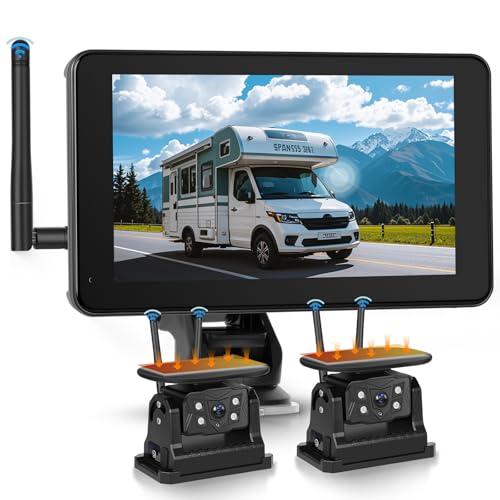 Caméra de recul sans fil pour camion Hodozzy solaire écran tactile vision nocturne BSD