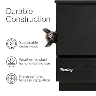 Bat House - Outdoor Bat Box Shelter - Handcrafted from Cedar Wood - Easy for Bats to Land and Roost - Weather Resistant & Ready to Install (Triple Chamber)