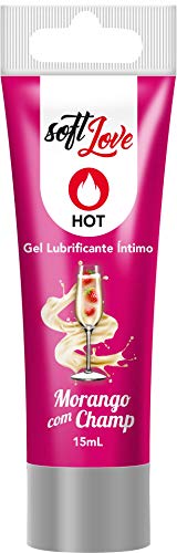 GEL HOT INTIMO MORANGO C/CHAMP - BISNAGA 15ML - SOFT LOVE