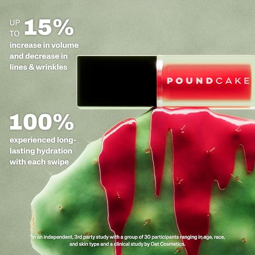 Image of POUND CAKE Cake Theory Plumping Lip Oil | Hydrating & Moisturizing Lip Oil Balm, Lip Gloss, and Pink Lip Mask with Hyaluronic Acid | Clean, Vegan Formula | Lip Plumper Treatment | 0.23 oz, Cactus Jam