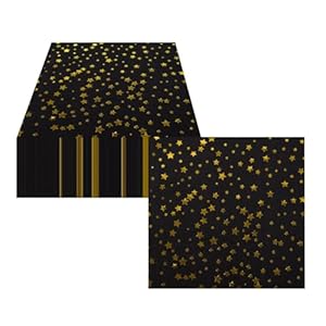 Ceiliwen Black&Gold Star Serwetki 100 sztuk