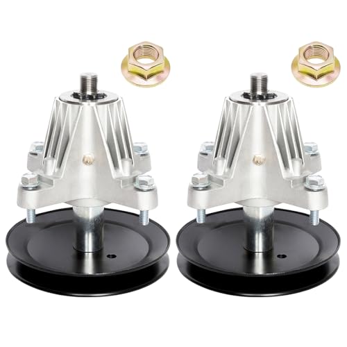 JYLEYJ 918-06991 618-06991 Spindle Assembly with Nut - Fit for Troy Bilt Pony Mower - TB42 Bronco 42' Mower Deck, MTD Crafts Man T1000 T1200 T1400 T1800, Hus kee LT4200 Series (2 Pack)