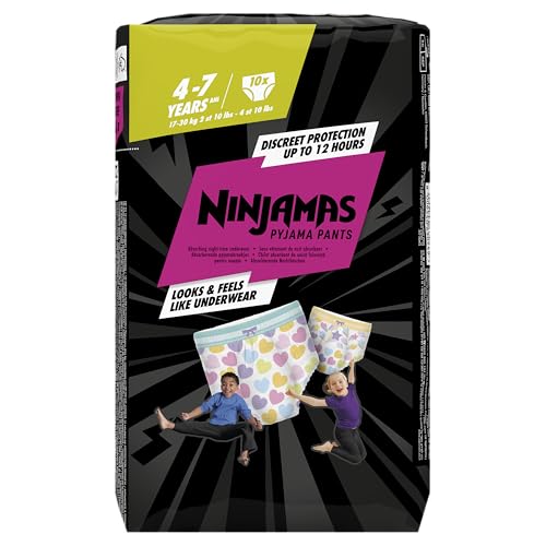 Ninjamas - Calzoncillos absorbentes para niña (4-7 años, 10 unidades)