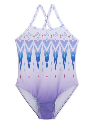 TENVDA Girls Swimwear One Piece Bathing Suit Pinkish Blue Swimsuit For 10 12 Years Old Big Kids Beach Summer Surfing
