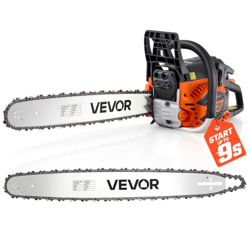 Image of VEVOR Gas Powered Chainsaw 20 & 22 Inch 62CC 3.8HP 2 Stroke Engine Saw