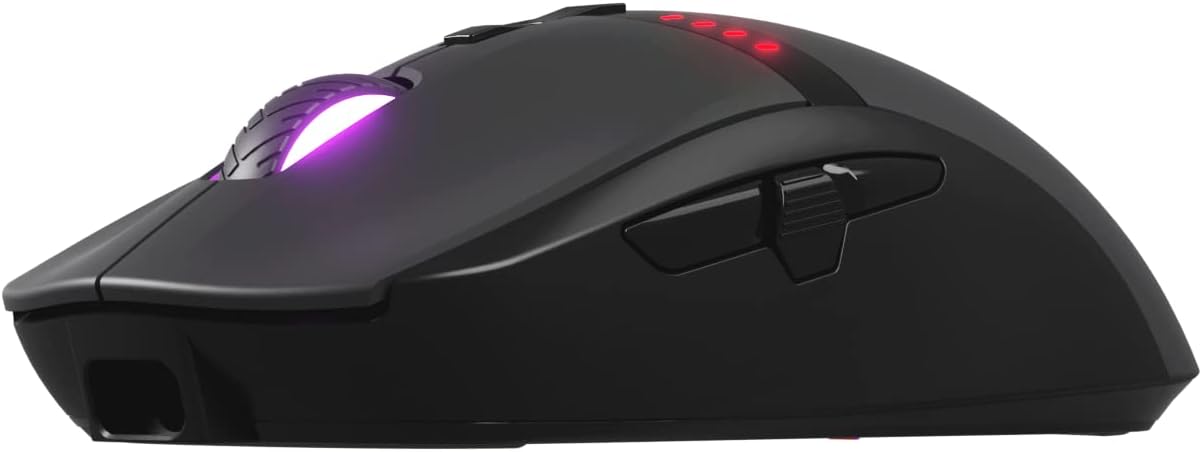 Oversteel Invar Wireless Gaming Mouse, front view заряддоо портун көрсөтүү