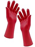 Chendvol Men's and Women's Wrist Length Stretchy Spandex Gloves Costume Banquet Wedding Party Short Gloves (Red)
