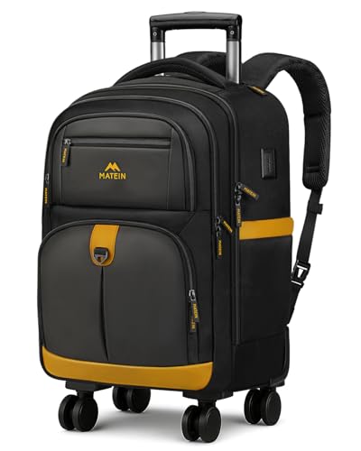 MATEIN Rolling Backpack 4 Spinner Wheels, 17 Inch College