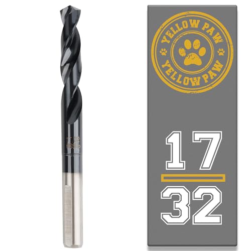 17/32 Inch Drill Bit for Metal - Industrial Grade M35 Cobalt Titanium Aluminum Nitrite - 17/32 Diameter & Total Length of 6 with Working Length of 3 Easily Drill Into Metal Steel & Aluminum