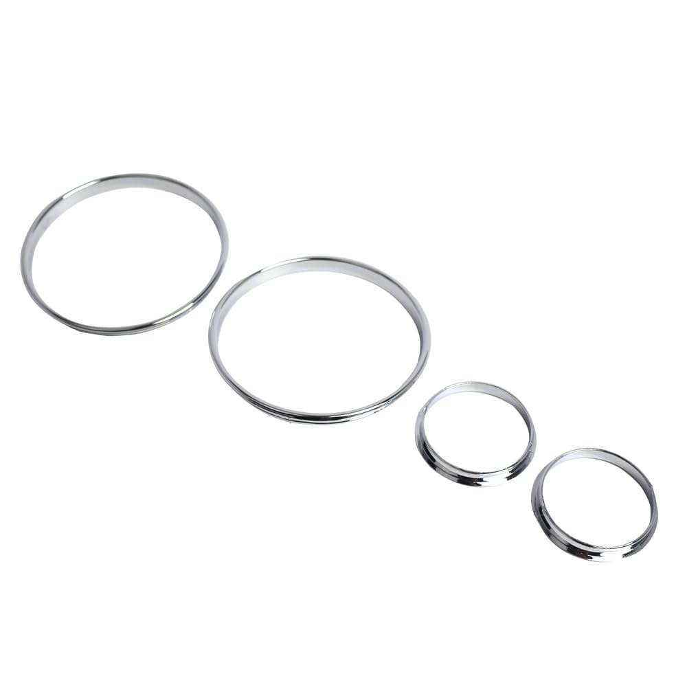 Riloer Lot de 4 anneaux chromés pour compteur de vitesse, compatible avec BMW E39 Série 5 1995-2004 E38 Série 7 1994-2001 E53 X5 1999-2006