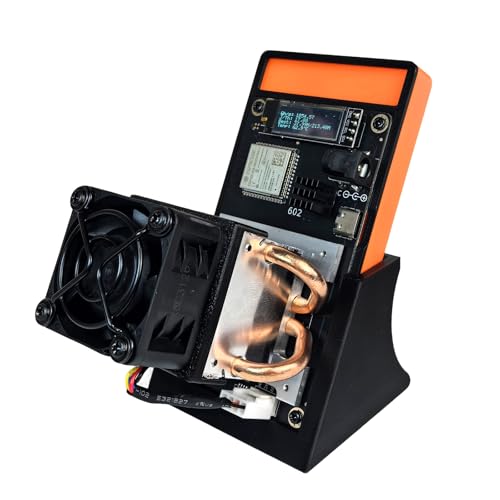 Bitaxe Gamma 602 Bitcoin Miner BM1370 ASIC Chip 1.8TH/s SHA256 Open Source Solo BTC Miner 2.4G WiFi Home Crypto Mining Machine 5V Power Supply & Stand Included(Orange Stand)