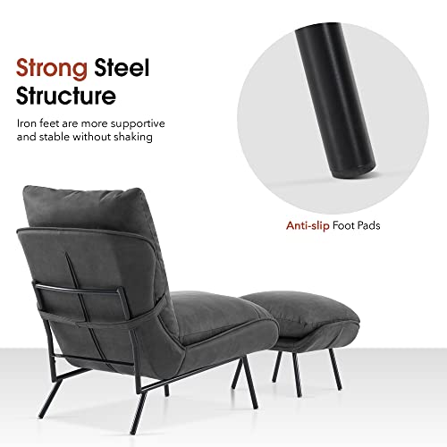 Sillón Plegable Leathaire Gris oscuro miniatura 6
