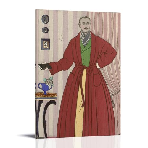 Impression d'art George Barbier 1913 affiche Robe de Chambre style Art Déco 50x75cm