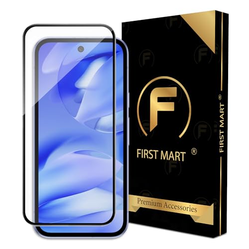 Image of FIRST MART Military-Grade Gorilla Tempered Glass Screen Protector Compatible For Google Pixel 9A (6.3 Inch) With Easy Installation Kit| Edge To Edge Coverage |Black