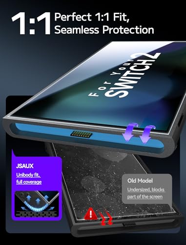 Image of JSAUX Screen Protector for Nintendo Switch 2, Obsidian AR 1-Pack | Easy Application, AR Coating, High Transparency, Anti Reflections, 9H+ Hardness, Anti-Fingerprint
