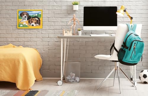 Ravensburger - CreArt Kids 18x24 cm - Numéro d'art - Chiots Beagle - Kit de Peinture par numéros - Dès 7 Ans - 12023033