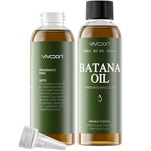 Vivccon Batana Oil for Hair Growth,100% Pure & Natural Raw Batana Oil, Dr. Sebi Organic from Honduras,Care for Hair Thickness,Scalp&Skin,4.23 fl oz,1 Bottle with 2 Caps