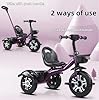 Lyefancy Kids Tricycle for 2-5 Years Old, Kids Trike with Basket and Removable Pedal, Toddler Tricycle 3 Wheel Bike Children Riding on Toys, for Boys Girls (Purple with Push Handle) #2
