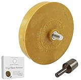 Whizzy Wheel Wonder Wheel Adhesive Remover and Car Decals Eraser Kit - 4-Inch Rubber Wheel for Removing Stickers, Decals, and Vinyl - Ideal for Vehicles, Drill Adapter Included