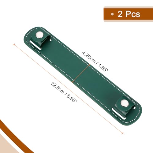 Image of uxcell 2 Pcs 8.98x1.65 Inch Leather Shoulder Strap Pad, Detachable Non-Slip Strap Covers for Tote Bags Backpacks Handbags, Green